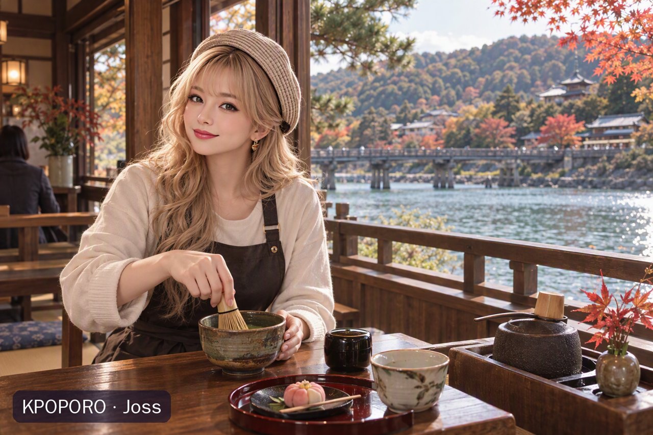 Joss at a tea house in Uji