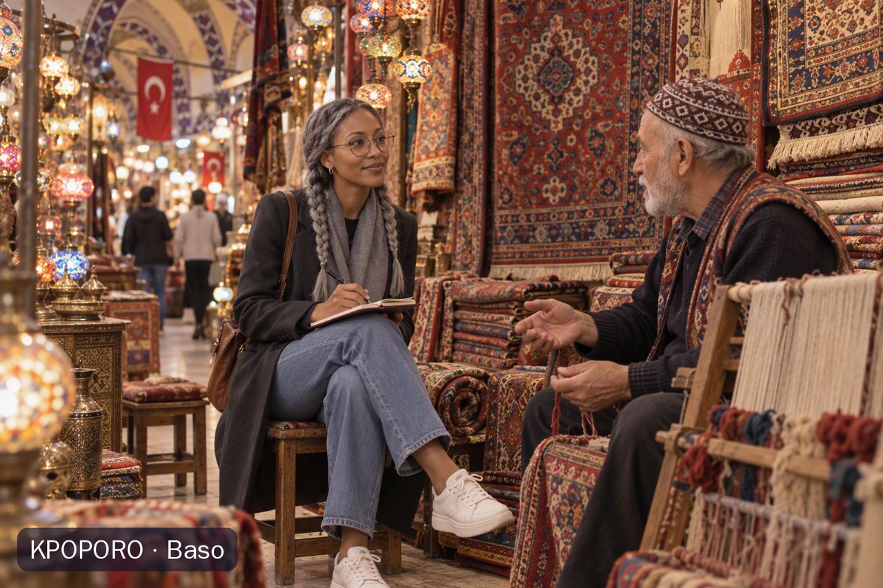 Baso at a carpet shop in the Grand Bazaar