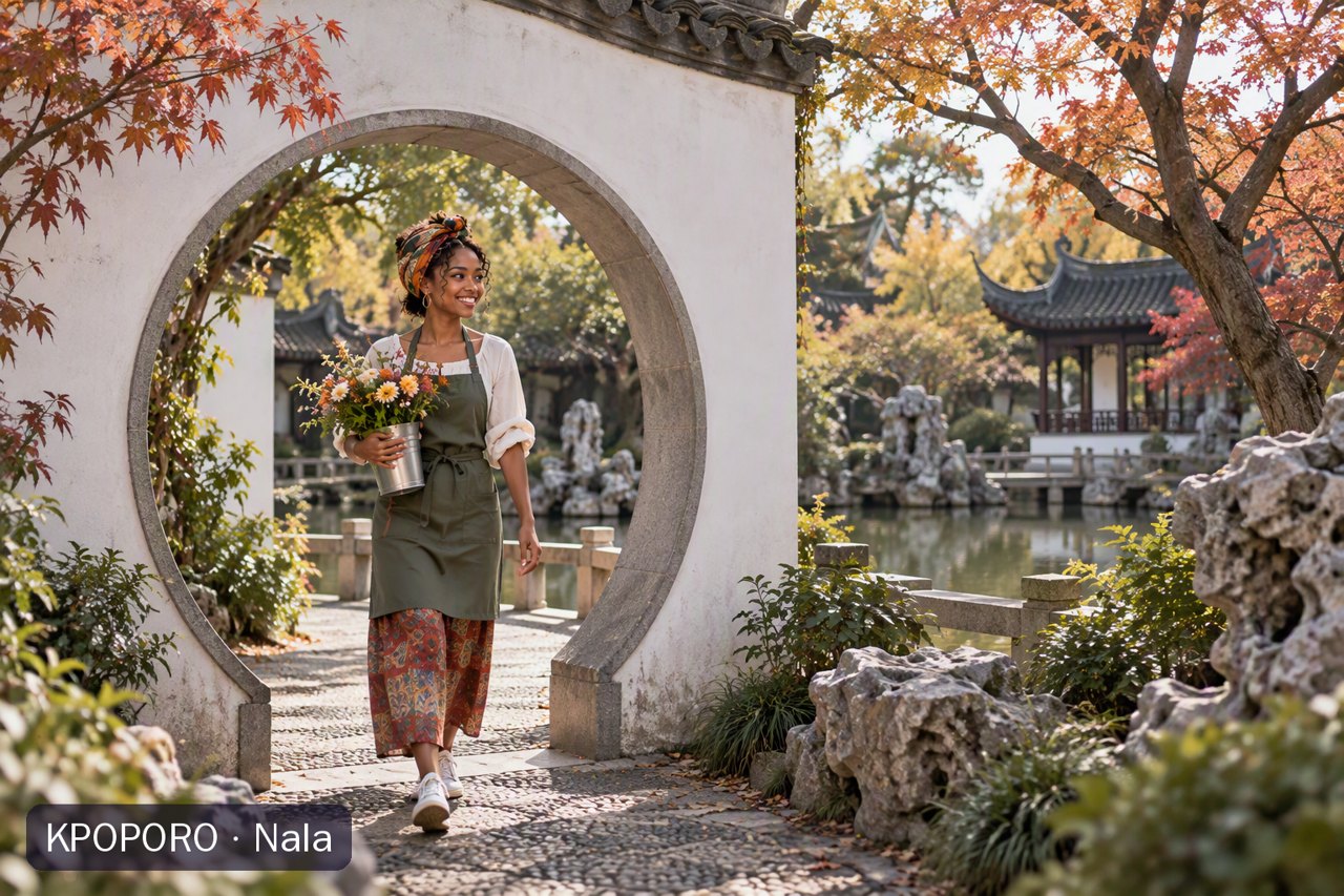 Nala at a Suzhou classical garden