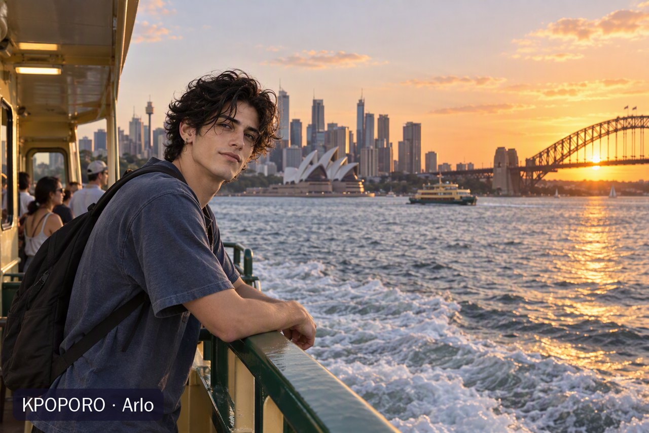 Arlo at the Manly ferry