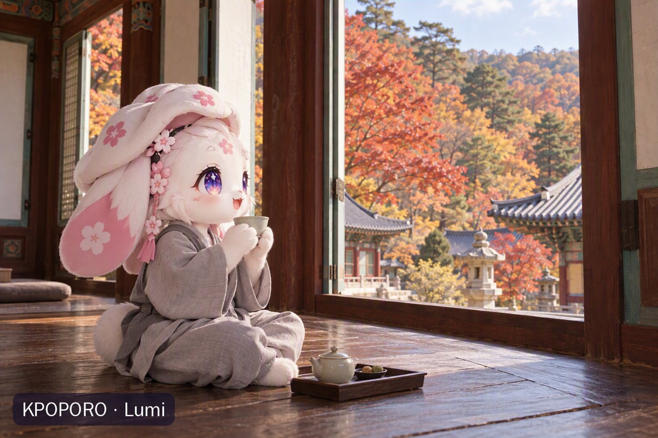 Lumi at a Daeheungsa temple stay