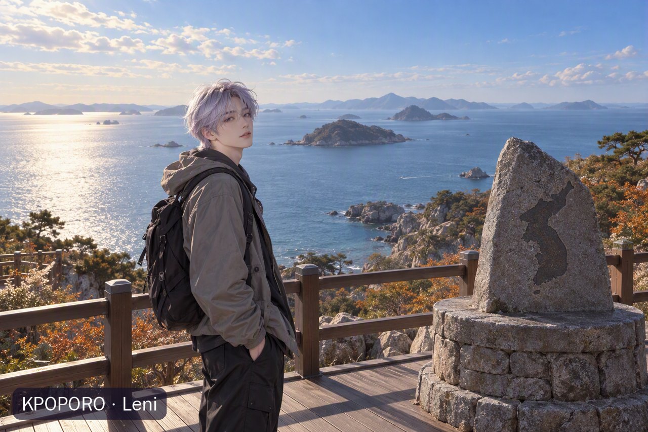 Leni at Ttangkkeut, the southern tip of Korea