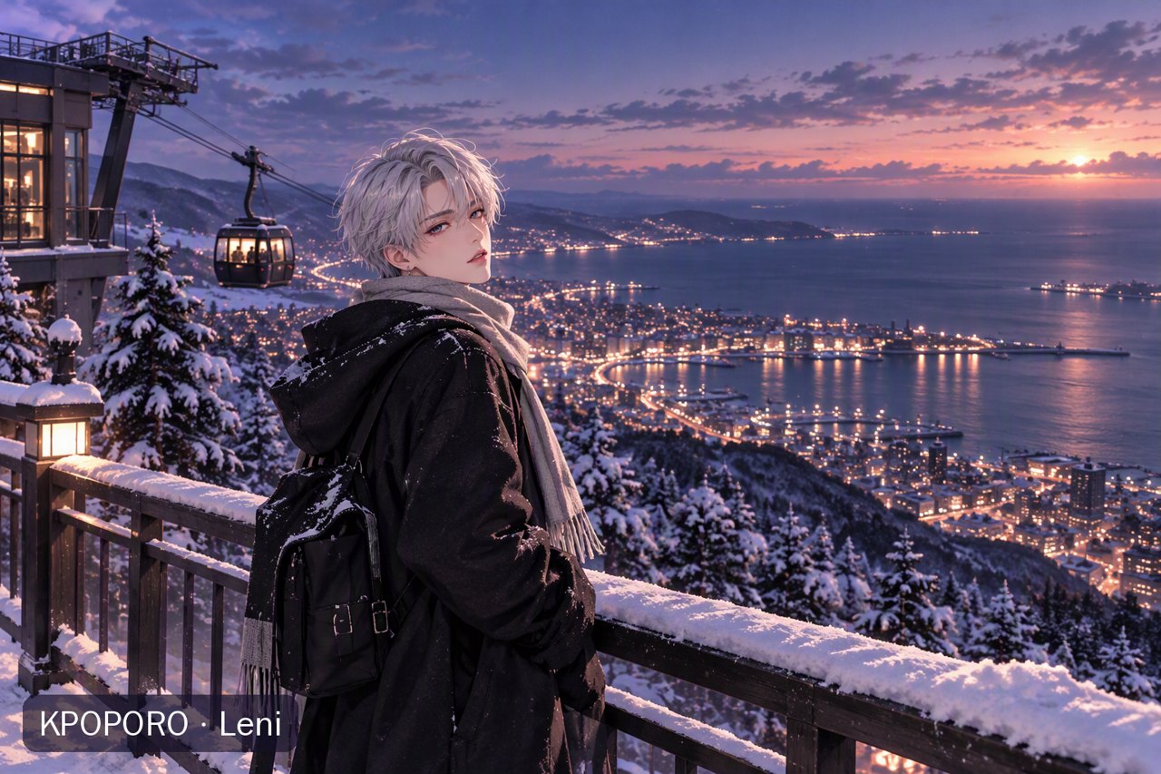 Leni on Mt. Tengu above Otaru
