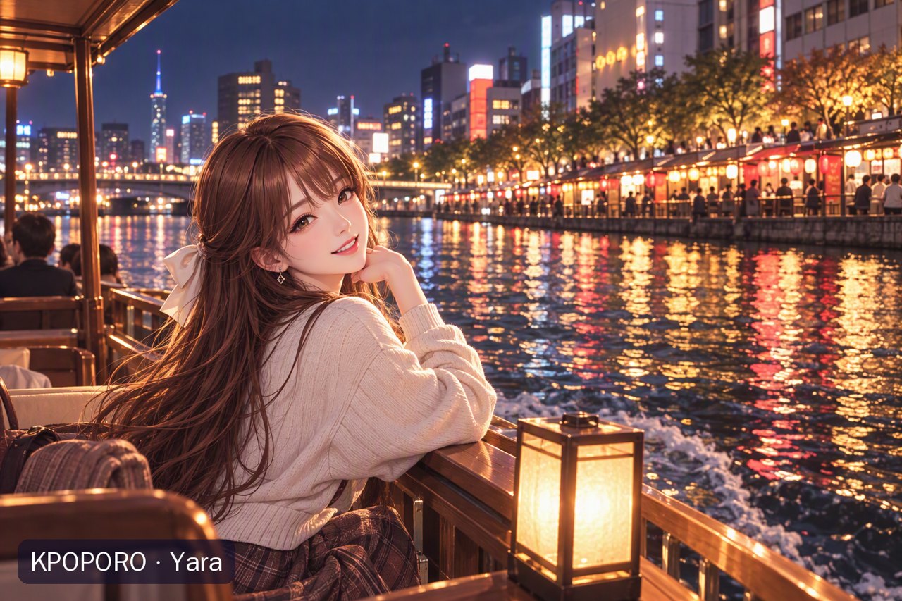Yara by the river in Nakasu, Fukuoka