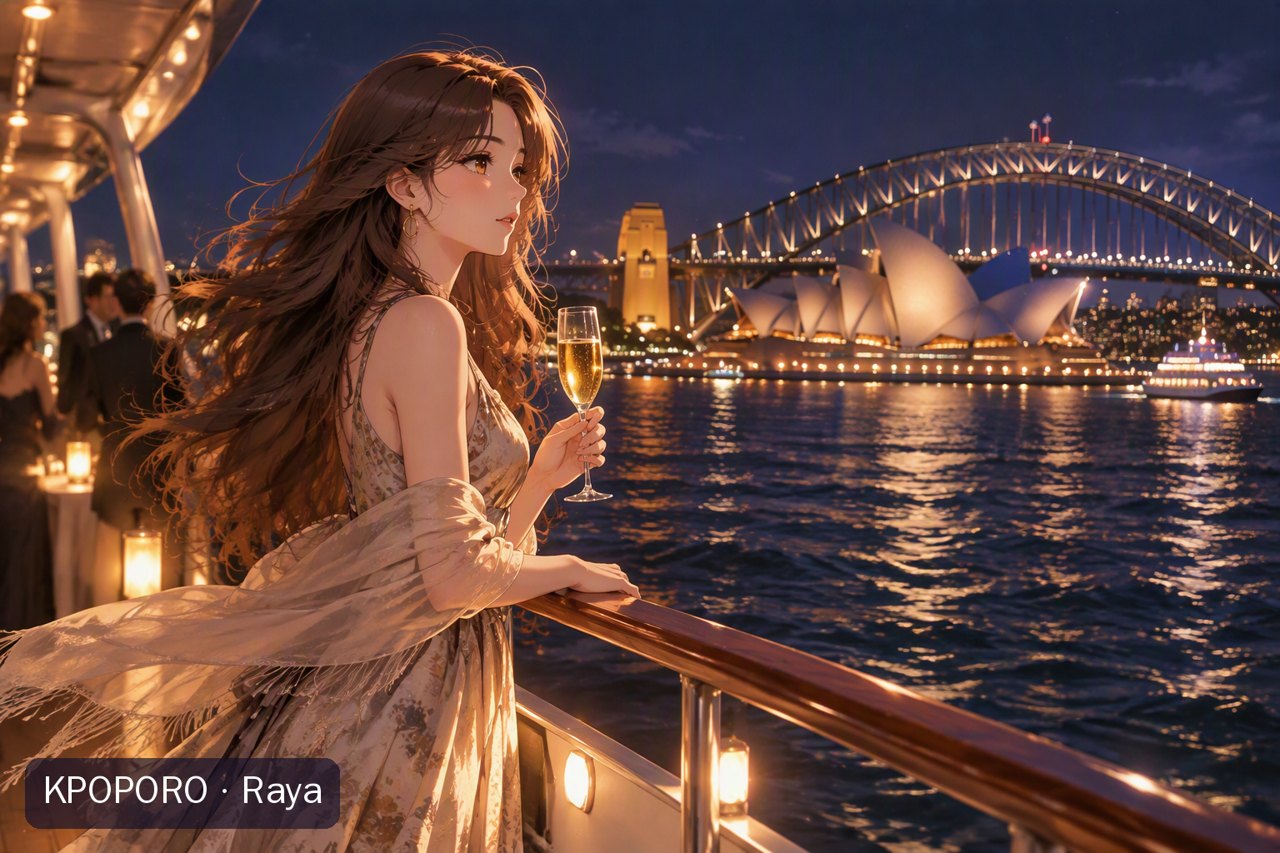 Raya on a Sydney Harbour dinner cruise